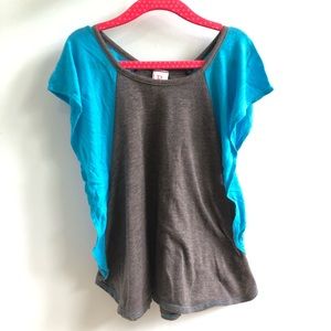 P🖤INE | Girls Blue/Gray Dolman Tee